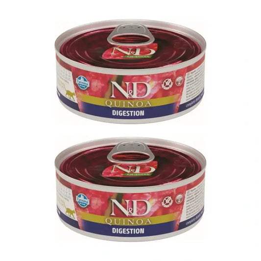 Farmina N&D Cat Quinoa Digestion Box 24X80Gr, Wet Cat Food, Pack Of 2