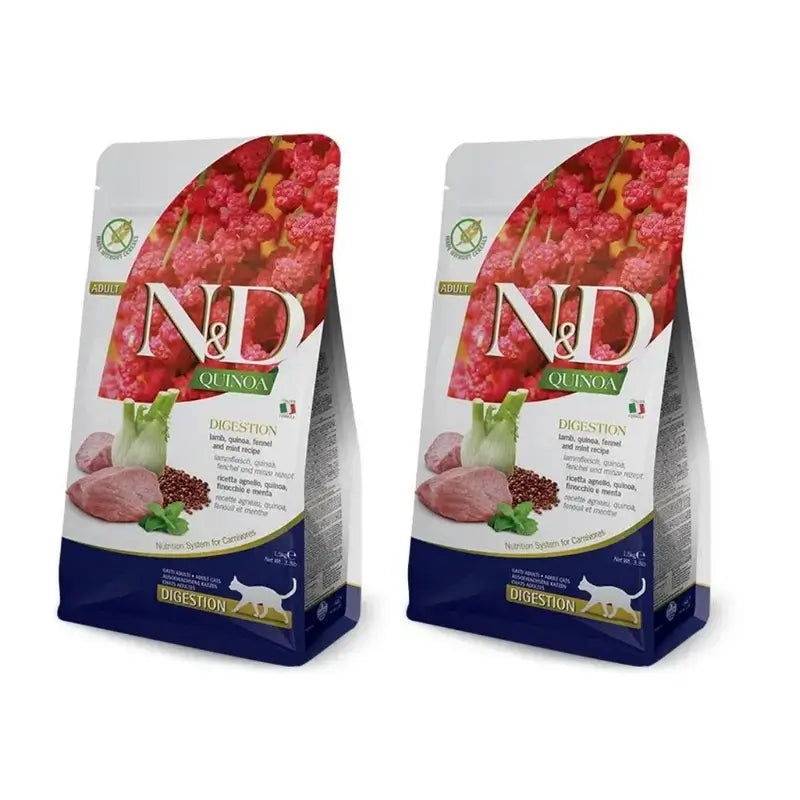 Farmina N&D Cat Quinoa Digestion Lamb Digestion 5Kg, Cat Food, Pack Of 2