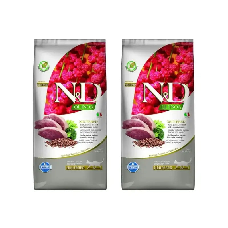 Farmina N&D Cat Quinoa Neutered Duck 5Kg, Cat Food, Pack Of 2