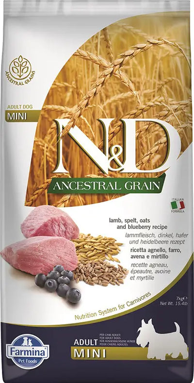 Buy Farmina N&D Dog Ancestral Mini Lamb 7Kg, dog food at the best