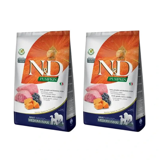 Farmina N&D Dog Pumpkin Medium Maxi Lamb 12Kg, Dog Food, Pack Of 2