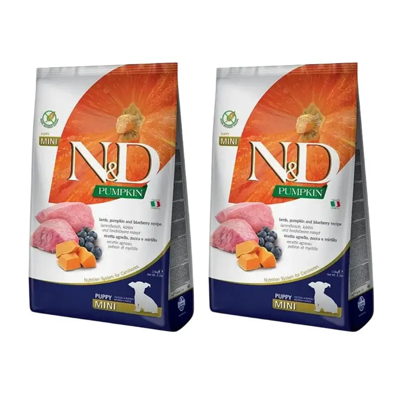 Farmina N&D Dog Puppy Pumpkin Pumpkin Mini Lamb 7Kg, Puppy Dog Food, Pack Of 2