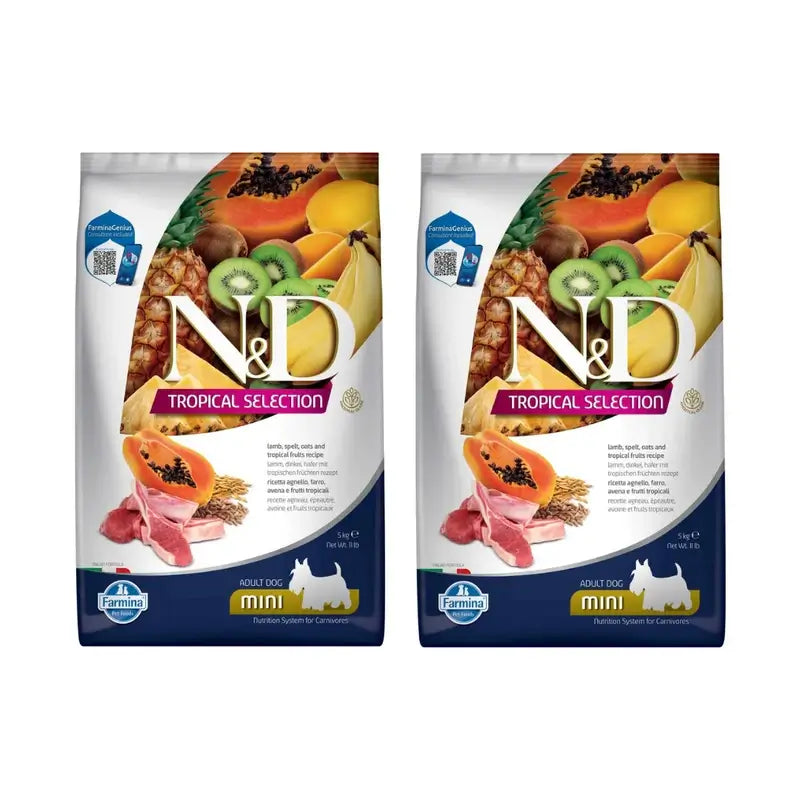 Farmina N&D Dog Tropical Selection Mini Lamb 5Kg, Pack Of 2