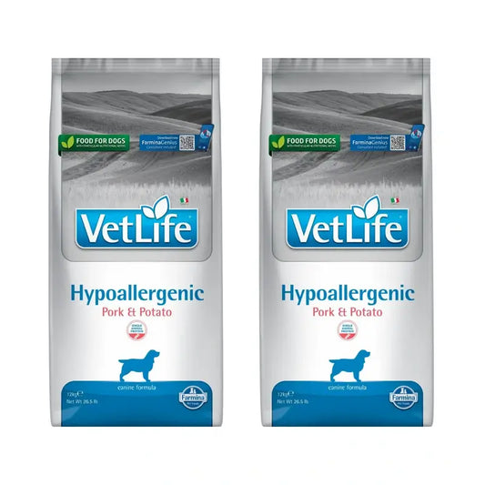 Farmina Vet Life Dog Hypoallergenic Pork Adult 12Kg, Dog Food, Pack Of 2