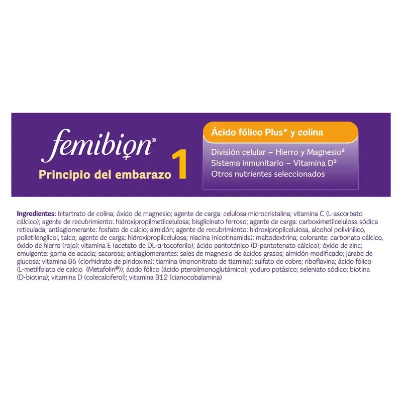Femibion 1 First Trimester Pregnancy, Weeks 1-12, Folic Acid Plus, 2X28 Tablets