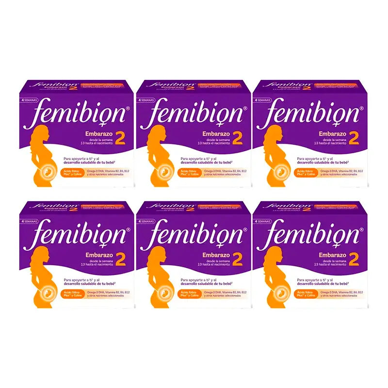 Femibion 2 Pregnancy with Folic Acid and Vitamins, Pack 6 x 28 Tablets