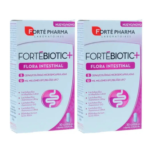 Forté Pharma Duplo Fortébiotic+ Intestinal Flora, 2 x 30 Capsules