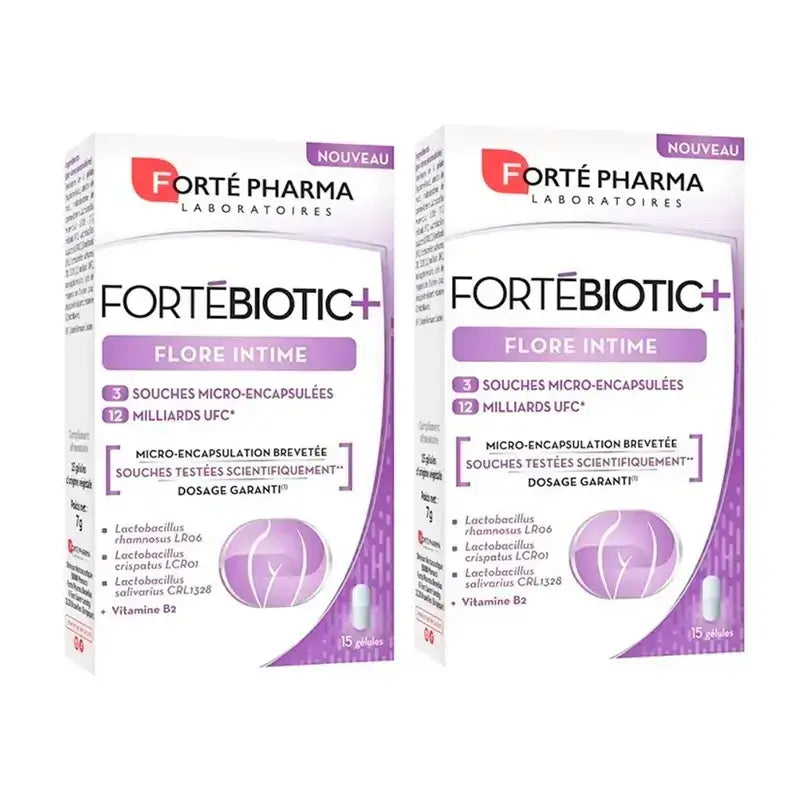 Forté Pharma Duplo Fortébiotic+ Intimate Flora, 2 x 15 Capsules