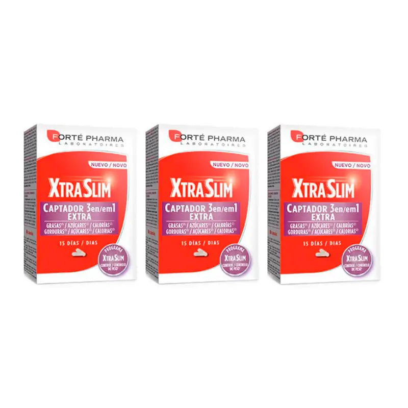Forté Pharma Triplo Xtraslim 3 In 1 Captador, 3 x 60 capsules