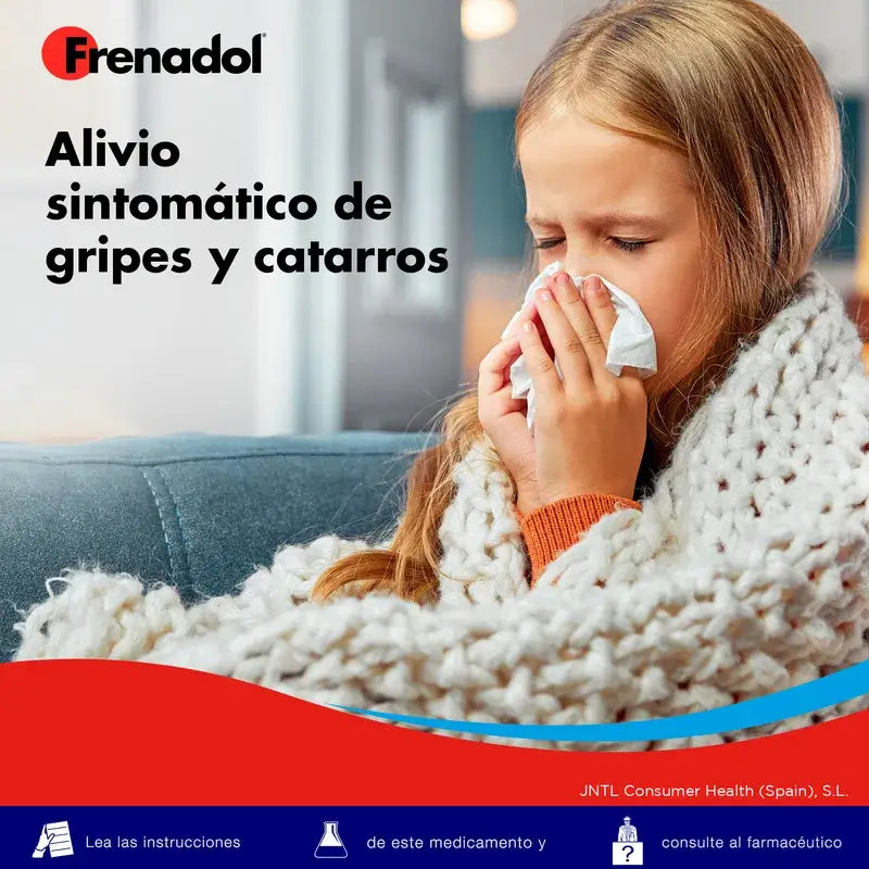 Frenadol Junior Flu Relief for Children, Orange Flavour, Oral Use, 10 sachets