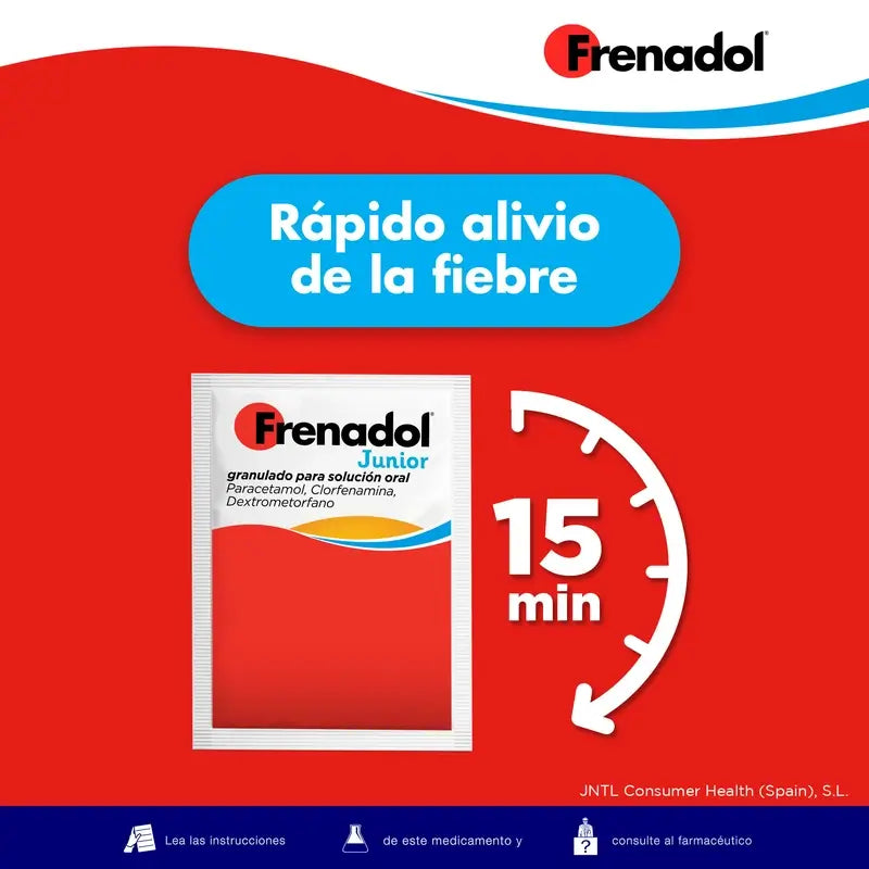 Frenadol Junior Flu Relief for Children, Orange Flavour, Oral Use, 10 sachets