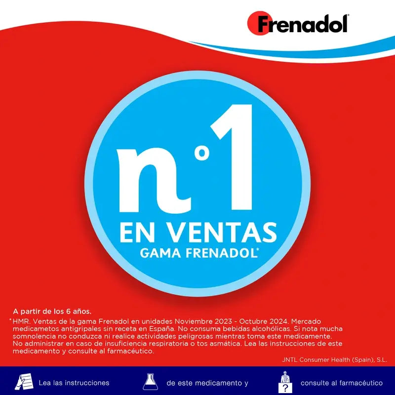 Frenadol Junior Flu Relief for Children, Orange Flavour, Oral Use, 10 sachets