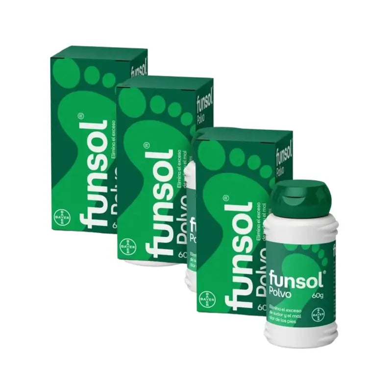 Funsol Deodorant Powder Foot Deodorant, 3X60 Gr