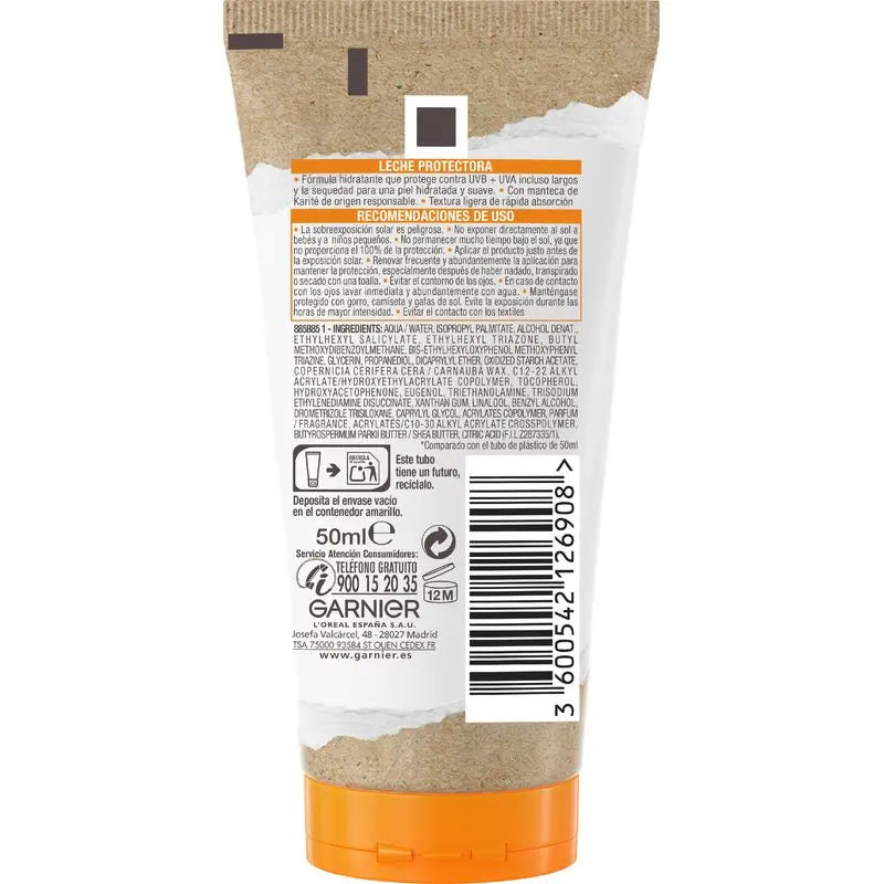 Garnier Delial Delial Protective Milk Spf 50+ Hydra 24 Protect, Water Resistant & Moisturising Formula With Shea Butter