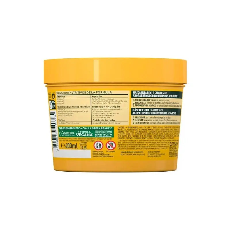 GarnierFructis Hair Food Banana 3 In 1 Nourishing Mask 400ml For Dry Hair