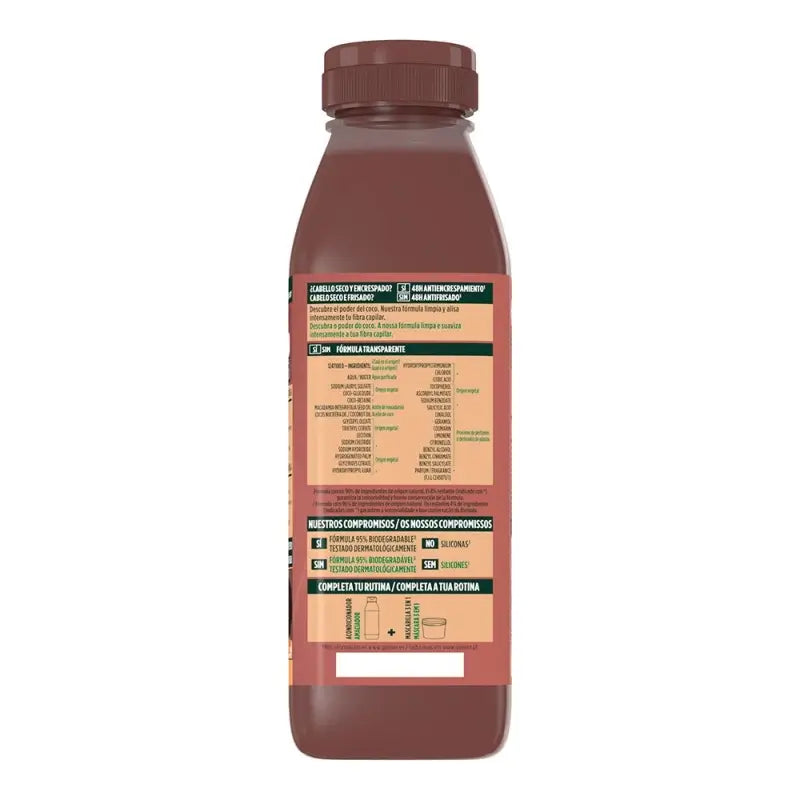 GarnierFructis Hair Food Coconut Straightening Shampoo 350 Ml For Dry & Frizzy Hair