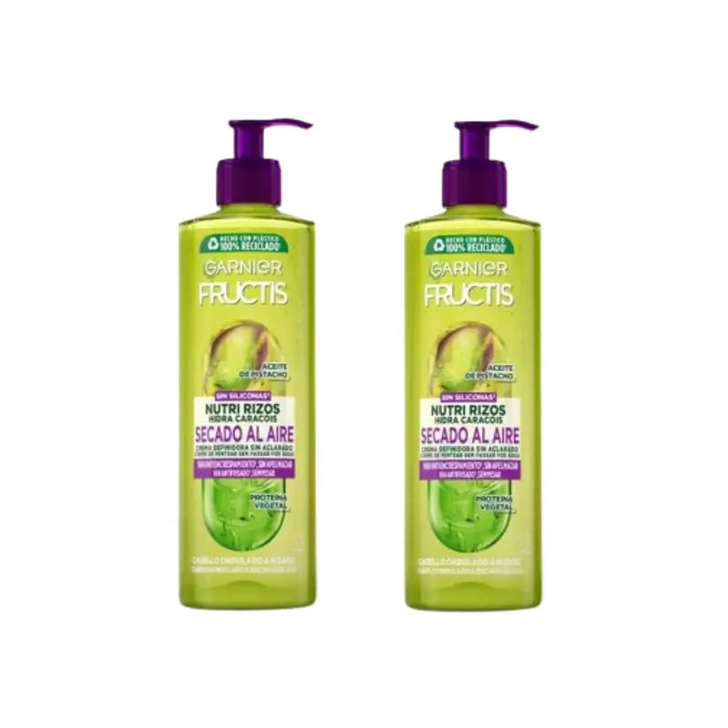 Garnier Fructis Nutri Curl Air Drying No Rinse Curly or Wavy Hair Cream, 2X400 Ml