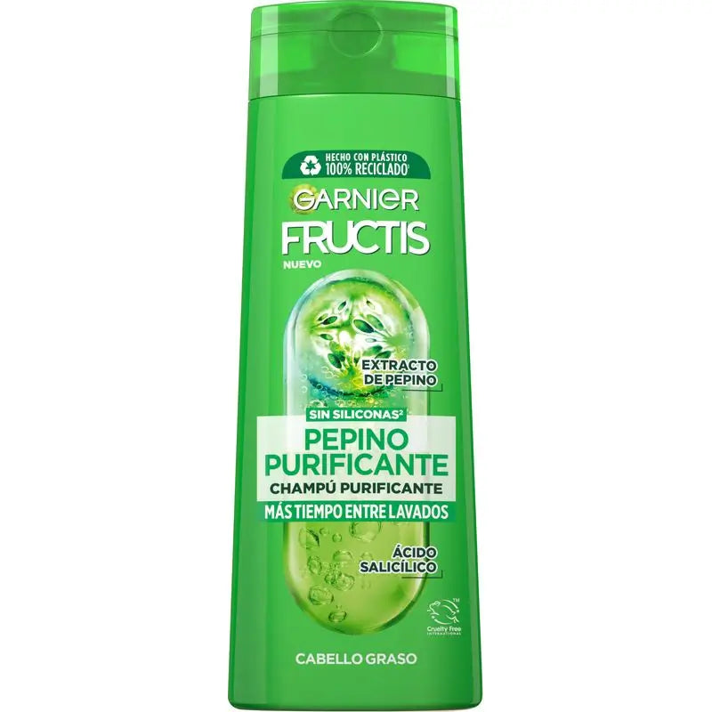 Garnier Fructis Pure Fresh Cucumber Purifying Purifying Shampoo Oily Hair 380 Ml