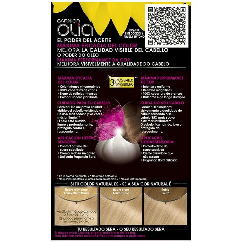 Garnier Olia Permanent Colouring Ammonia Free, Pleasant Smelling With Floral Oils Natural Origin - Very Light Golden Blonde 9.3