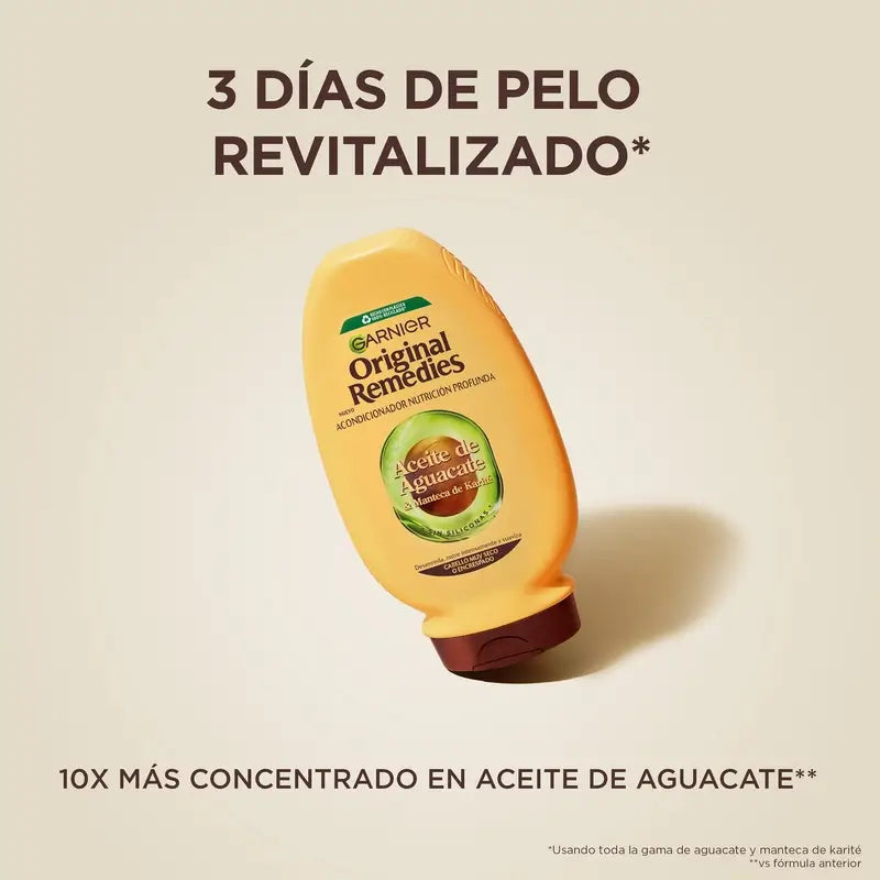 Garnier Original Remedies Avocado Oil & Shea Butter Conditioner For Unruly & Frizzy Hair 250ml