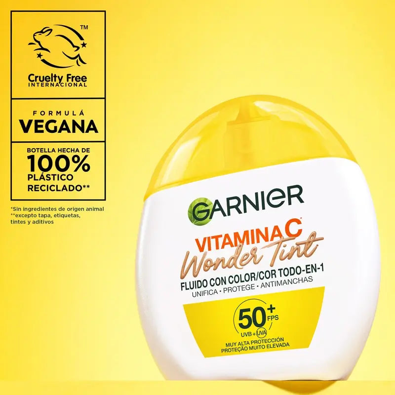 Garnier Uv Daily Protection Vitamin C Wonder Tint Spf50+, Light Tone , 40 ml
