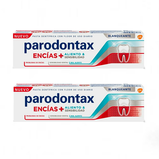 Pack Parodontax Toothpaste + Breath & Sensitivity - Whitening , 2 x 75 Ml