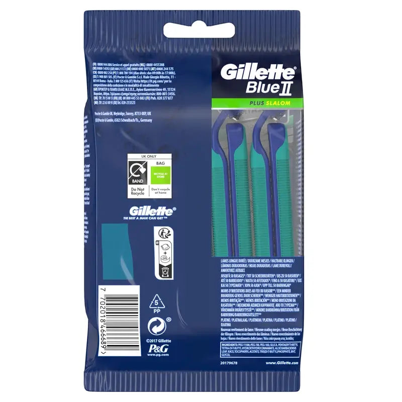 Gillette Blue Ii Plus Slalom Disposable Razors, 10 pcs.