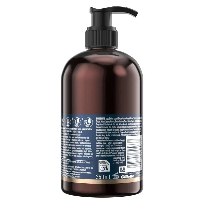 Gillette King C. Beard & Face Gel , 350 ml