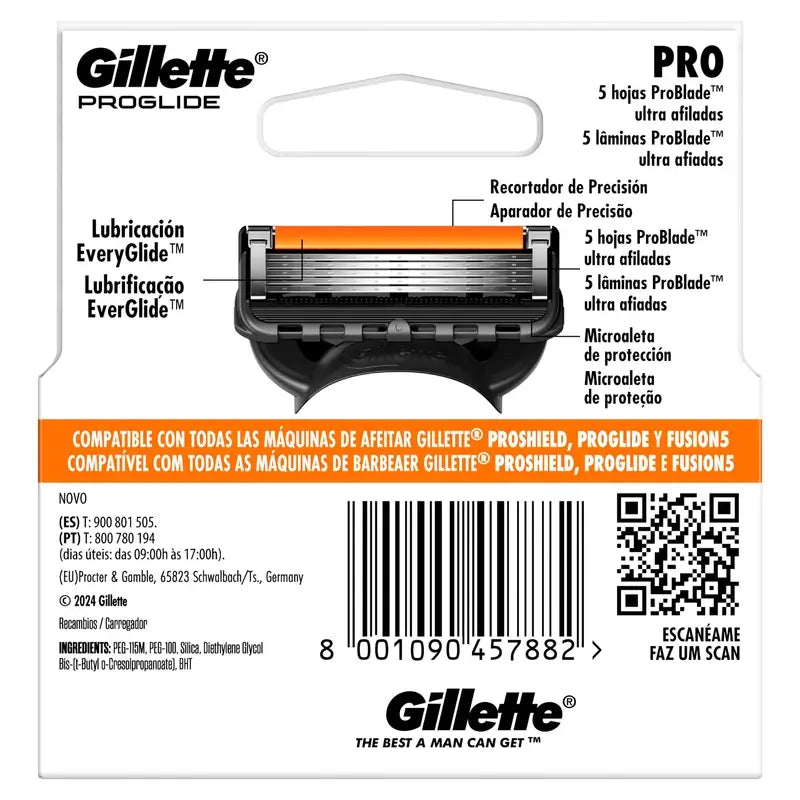 Gillette Proglide Men's Razor Refills , 4 pcs.