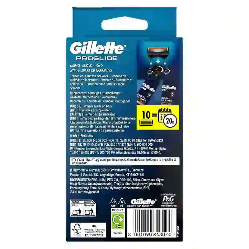 Gillette Proglide Refill, 8+2 refills
