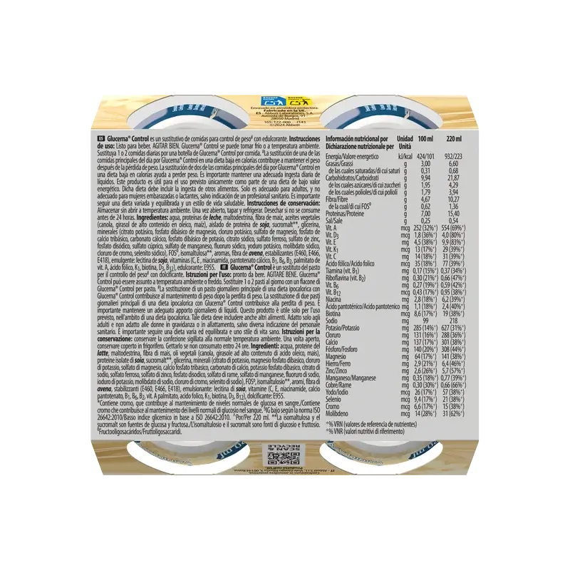 Glucerna Control Vanilla flavour, 4 Bottles x 220 ml