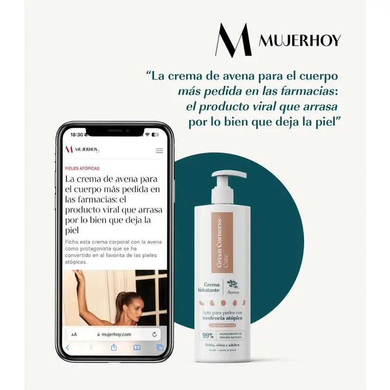 Green Cornerss Oatmeal Moisturising Cream, 2 x 280 ml