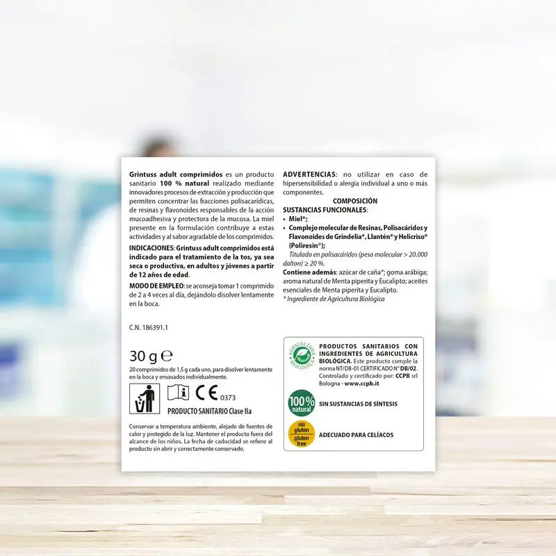 Aboca Grintuss Adult Dry and Productive Cough, 20 Tablets