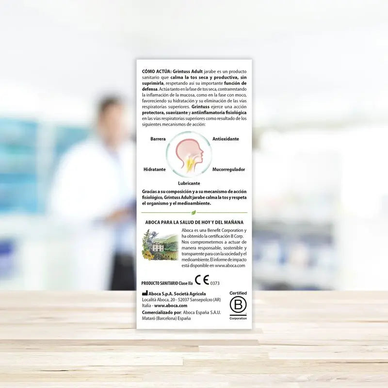 Aboca Grintuss Adult Dry and Productive Cough Syrup, 180 g