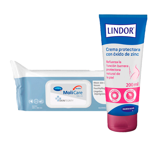 Lindor Skin Pack Skin Wipes 40 units + Skin Protective Cream 200 ml
