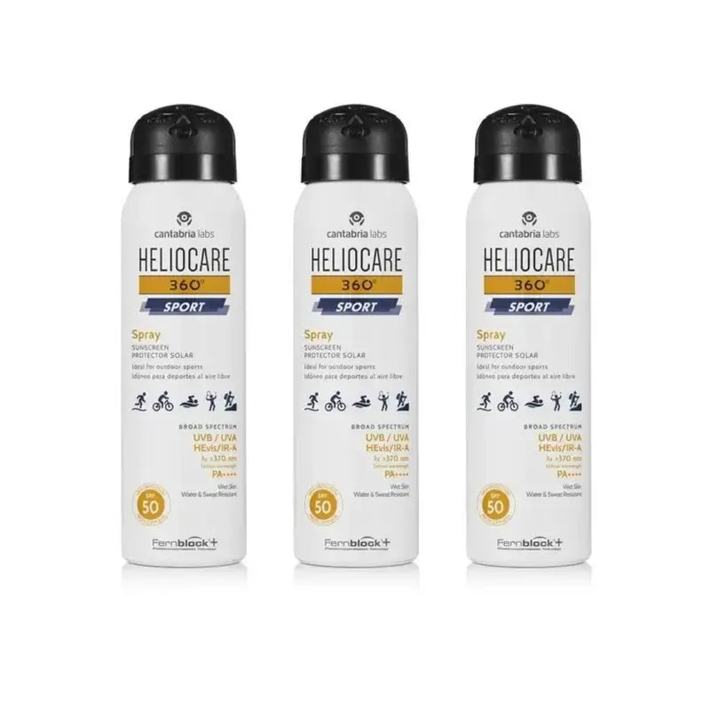 Heliocare 360º Sport Spray Spf 50, 3X100 Ml