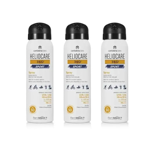 Heliocare 360º Sport Spray Spf 50, 3X100 Ml