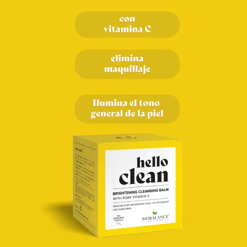Hello Clean Bio Balance Brightening Cleansing Balm With Pure Vitamin C , 100 ml