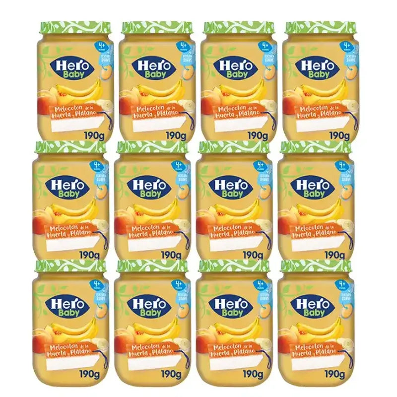 Hero Baby Pack Peach Peach Banana, 12 X 190 Gr