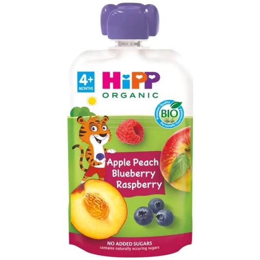 Hipp Organic Peach Apple & Forest Berry Pouches, 100 G