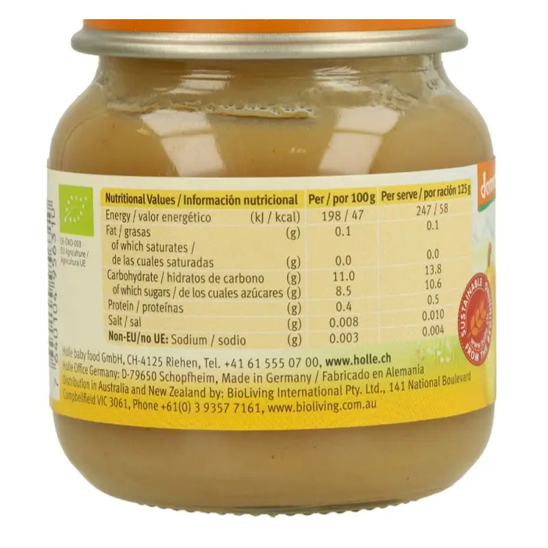 Holle 100% Pear Mini Pear Jar 4Months 125Gr. Demeter