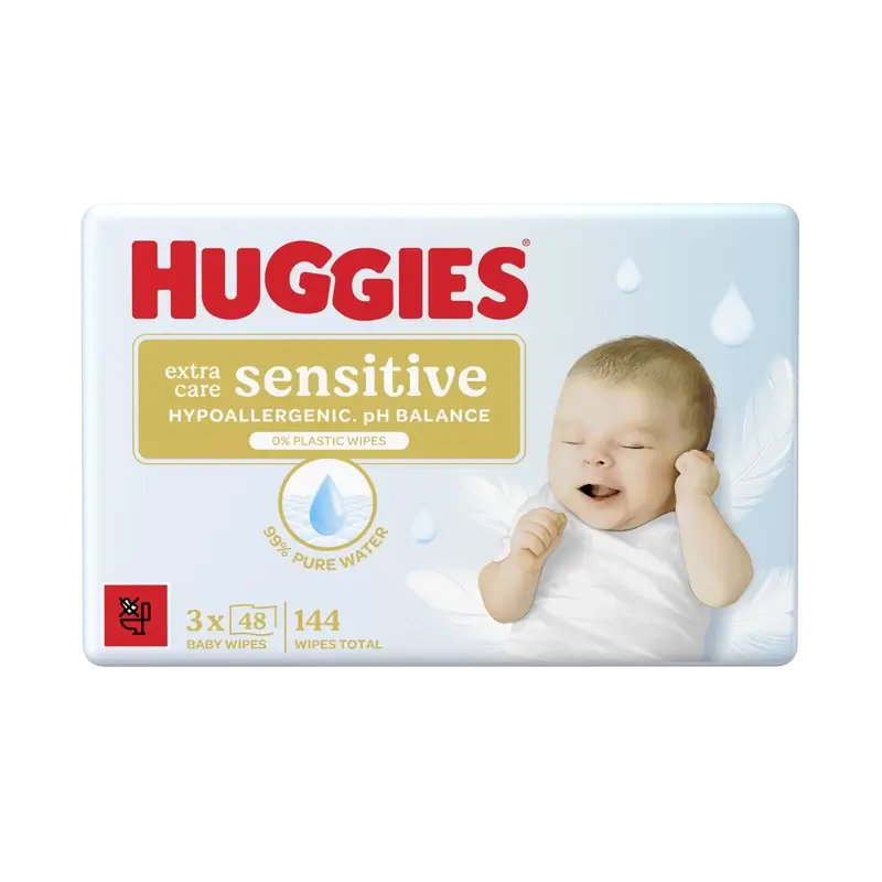 Huggies Extra Care Sensitive Wipes , 144 count