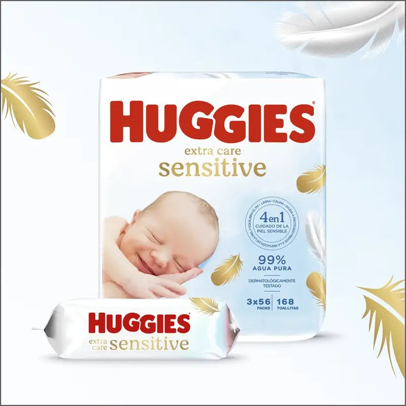 Huggies Extra Care Sensitive Wipes , 144 count