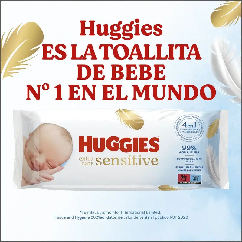 Huggies Extra Care Sensitive Wipes , 144 count