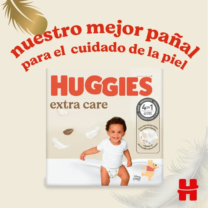 Huggies Extra Care Nappy Size 2 (4-6Kg) , 24 pieces