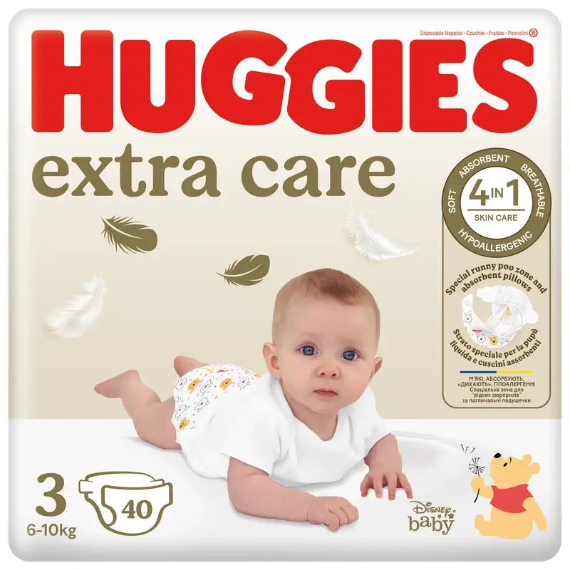 Huggies Extra Care Nappy Size 3 (5-9Kg) , 40 pieces