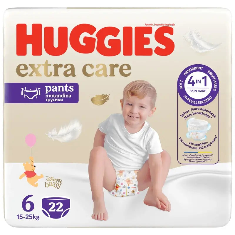 Huggies Extra Care Size 6 (15-25 Kg) Disney Baby Diaper Briefs, 22 pcs.