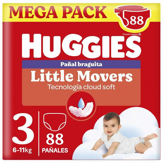 Huggies Little Movers Size 3 (6-11 Kg) Disney Baby Diaper Briefs, 88 pieces