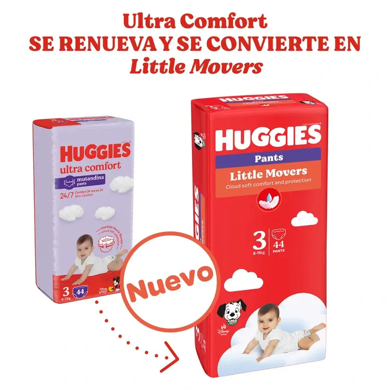 Huggies Little Movers Size 3 (6-11 Kg) Disney Baby Diaper Briefs, 88 pieces
