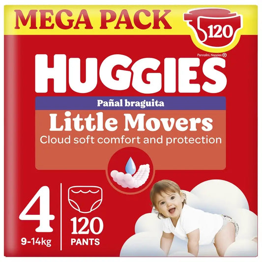 Huggies Little Movers Size 4 (9-14 Kg) Disney Baby Diaper Brief, 120 pcs.
